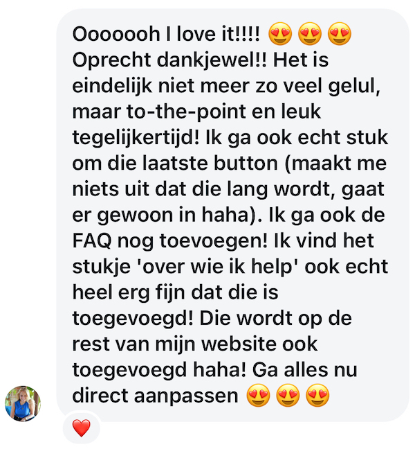 Review "I LOVE wat je gedaan hebt met de teksten"